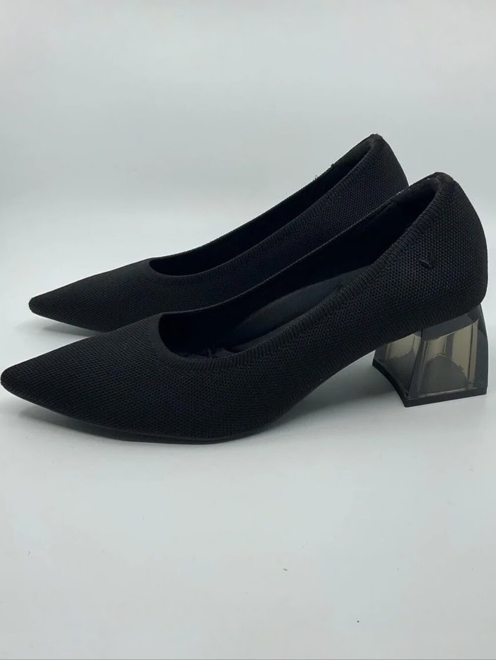 VIVAIA Aria Clear Block Heel Pointed Toe Pumps Heels Slip-on Size 10